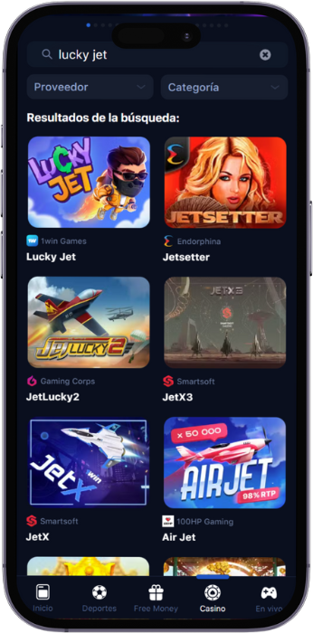 Búsqueda del juego Lucky Jet